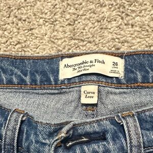 Abercrombie & Fitch Women's Light Blue Straight Leg Jeans